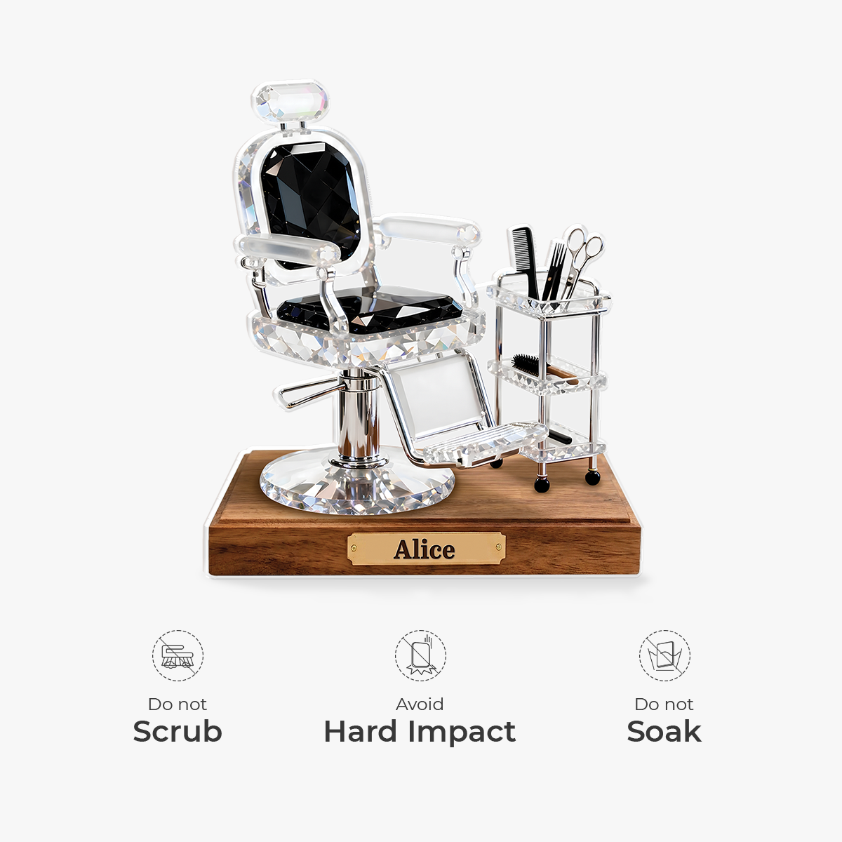 Personalised Barber Chair Acrylic Plaque - Gift for Hairstylists