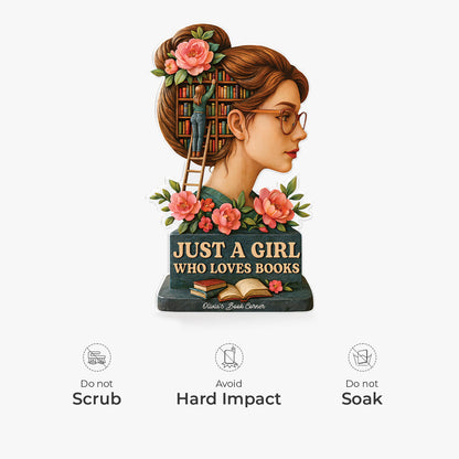 Just A Girl Who Loves Books - Personalised Acrylic Plaque for Her