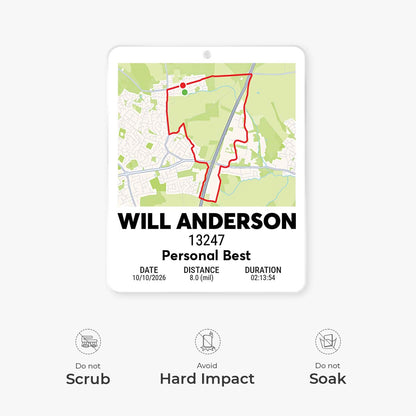 Personal Best Running Route Map Custom Acrylic Ornament - Personalized Runner Race Gift