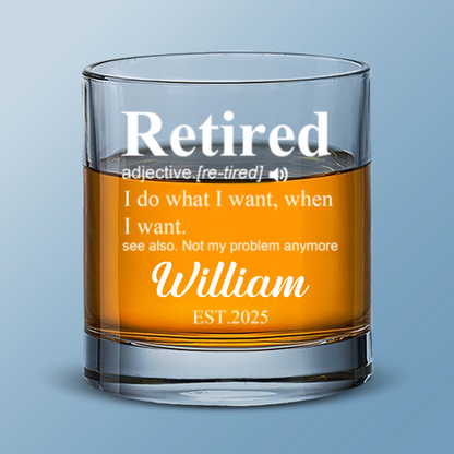 Retirement Definition - Personalized Custom Whiskey Glass
