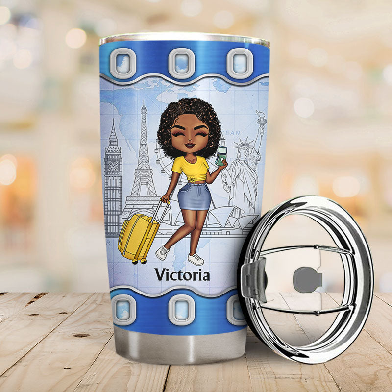 Just A Girl Who Loves Traveling - Personalized Custom Tumbler
