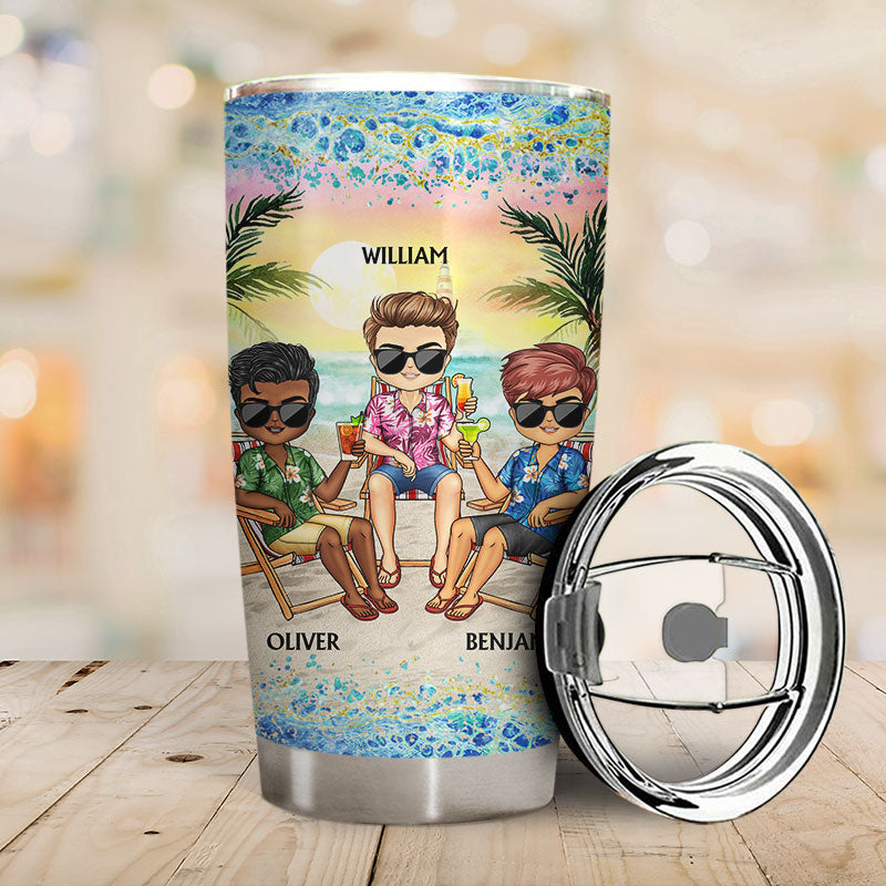 I Love You To The Beach And Back Best Friends - Personalized Custom Bestie BFF Tumbler