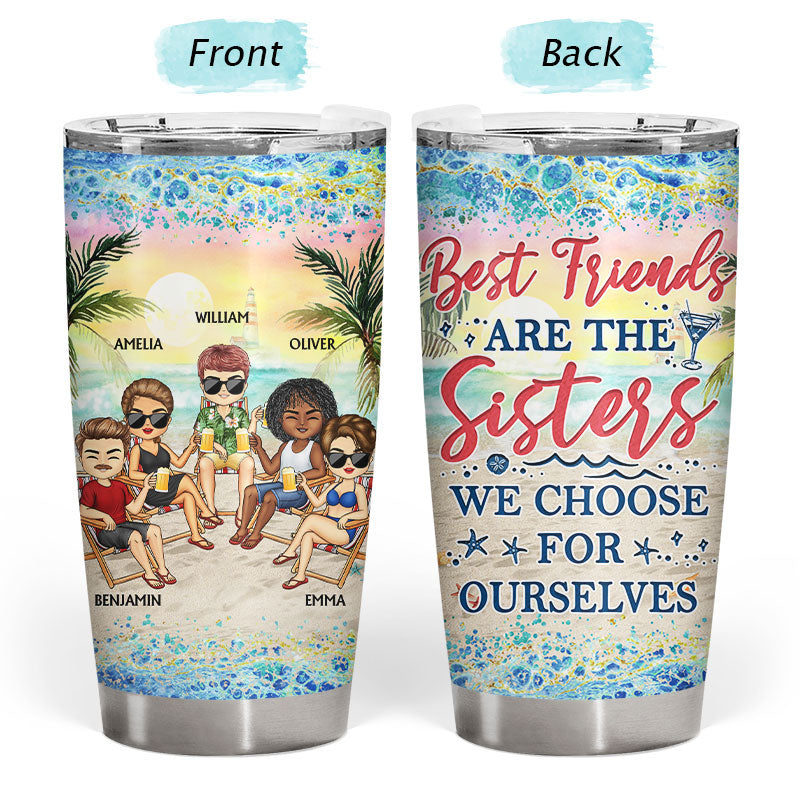 I Love You To The Beach And Back Best Friends - Personalized Custom Bestie BFF Tumbler
