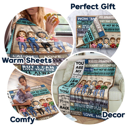 Personalized Custom Family Blanket - You Are My Sunshine I Love You To The Moon And Back - Gift for Mother Daughter Parents