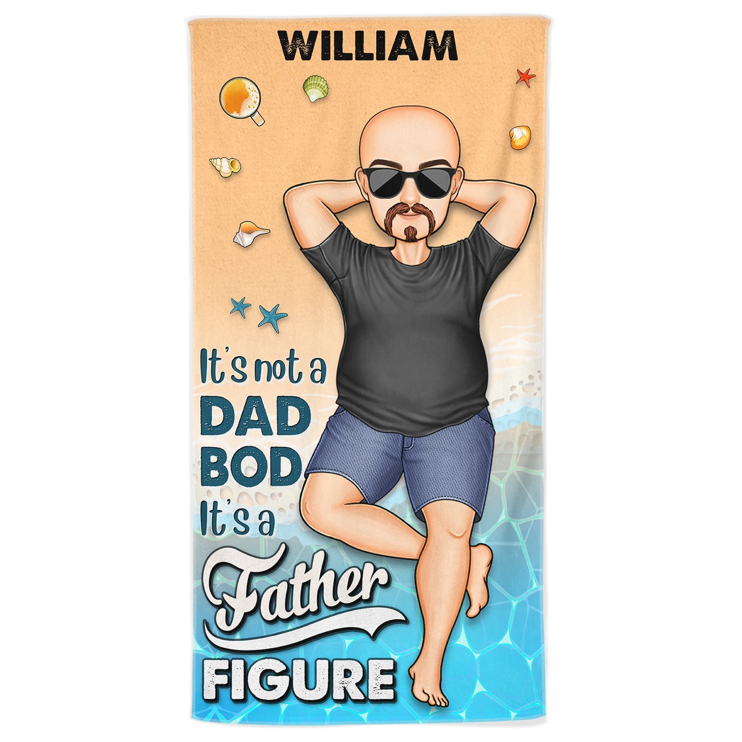 Personalized "Not A Dad Bod" Beach Towel - Father Figure Gift for Dad