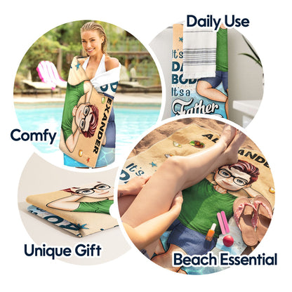 Personalized "Not A Dad Bod" Beach Towel - Father Figure Gift for Dad