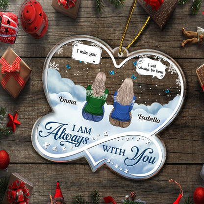 Always On My Mind Forever In My Heart Forever Loved - Christmas Memorial Gift - Personalized Custom Shaped Acrylic Ornament