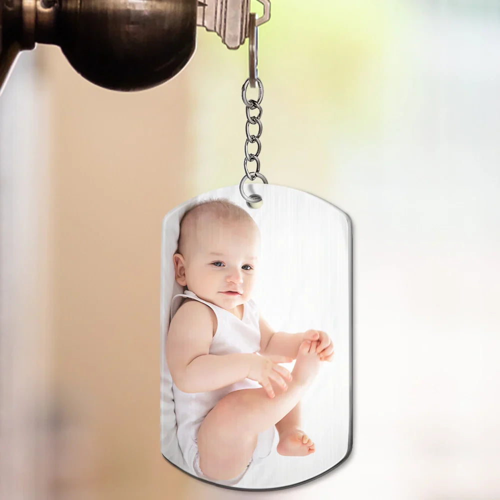 Custom Photo The Moment You Became My Mommy - Personalized Keychain