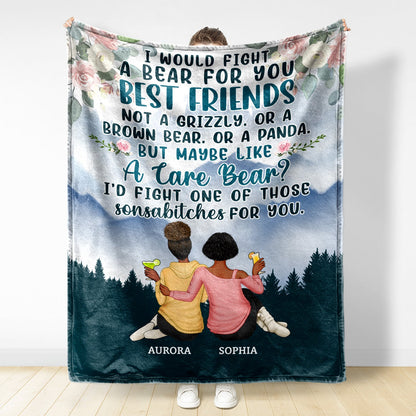 Personalized Sister Blanket: Side by Side or Miles Apart, Connected by Heart