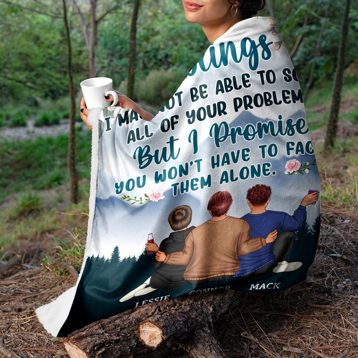Side By Side Or Miles Apart - Personalized Custom Blanket