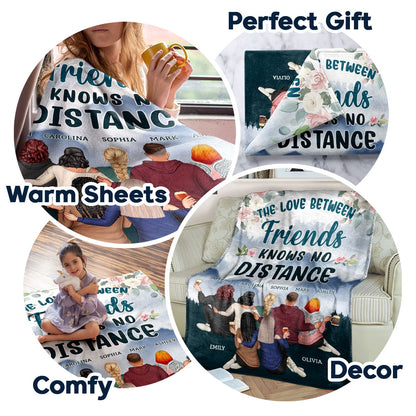 Personalized Sister Blanket: Side by Side or Miles Apart, Connected by Heart