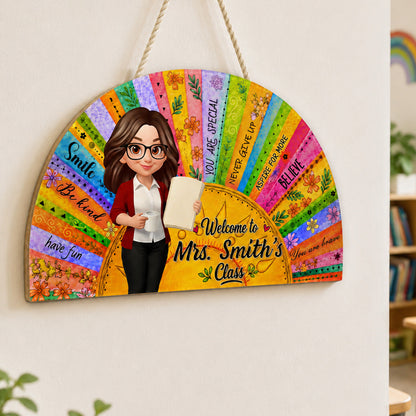 Personalized Teacher Door Sign personalization view for Teacher