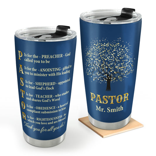 Thank You Pastor: Christian Faith Gift – Custom Engraved Stainless Steel Tumbler
