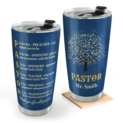 Thank You Pastor: Christian Faith Gift – Custom Engraved Stainless Steel Tumbler