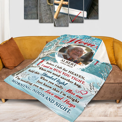 Wrapped in a Hug From Heaven - Personalized Memorial Blanket