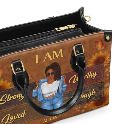 “I Am Educated, Melanated” Custom Handbag - Personalized Gift for Black Women