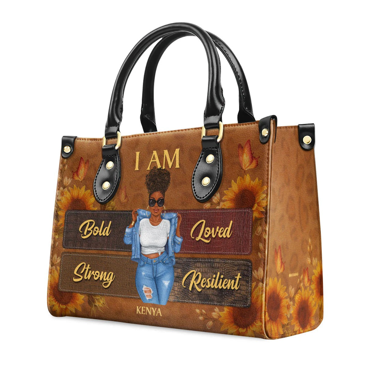 “I Am Educated, Melanated” Custom Handbag - Personalized Gift for Black Women