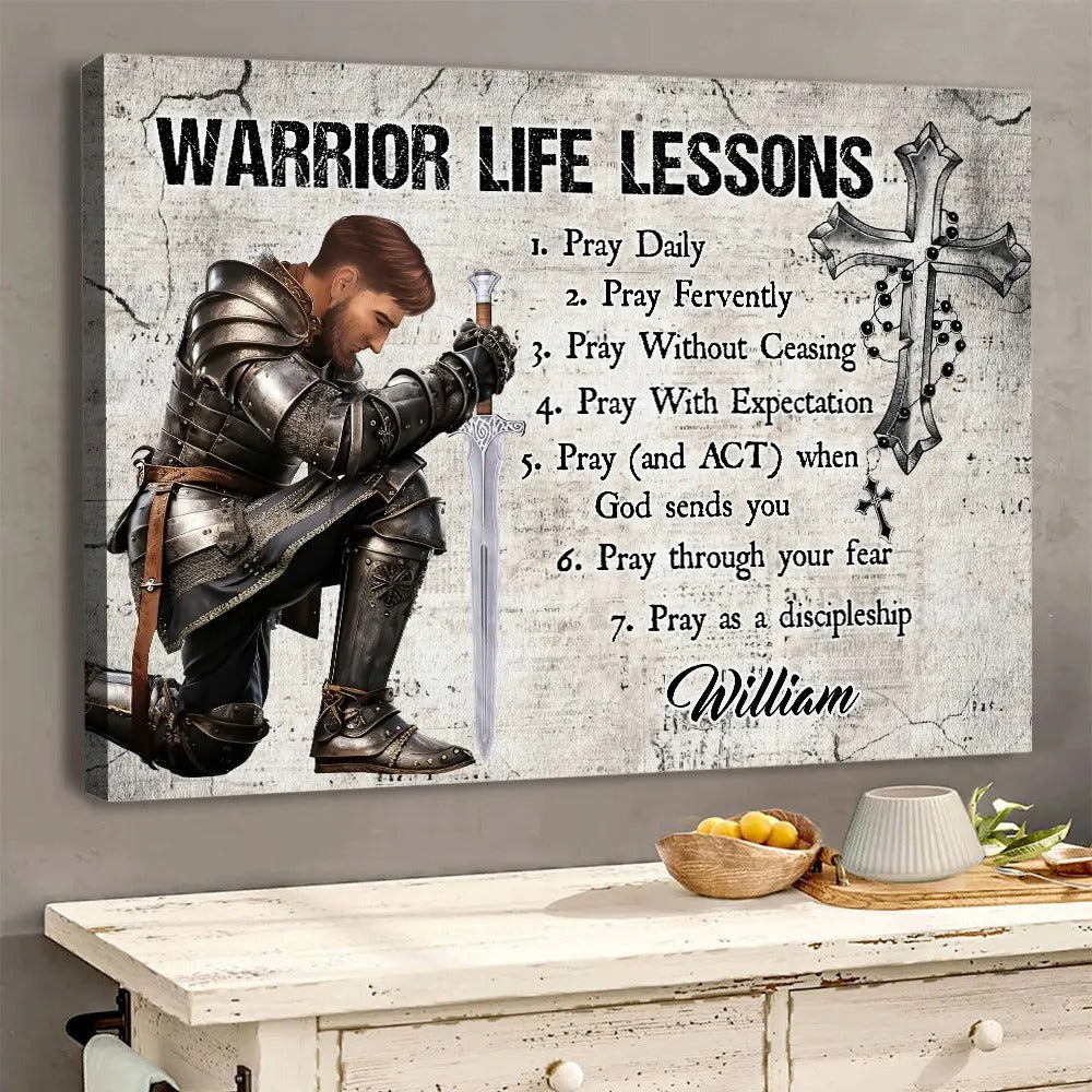 Warrior of God Life Lessons - Personalized Christian Poster / Canvas