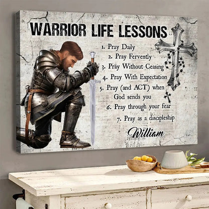 Warrior of God Life Lessons - Personalized Christian Poster / Canvas