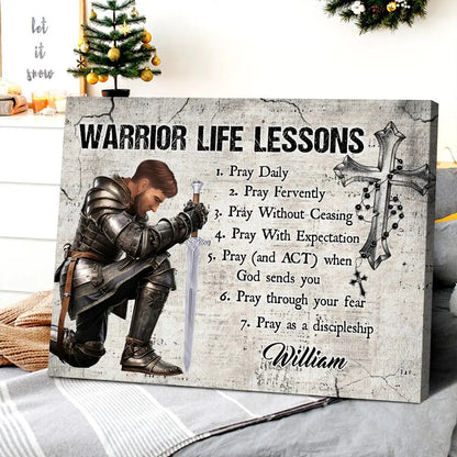 Warrior of God Life Lessons - Personalized Christian Poster / Canvas