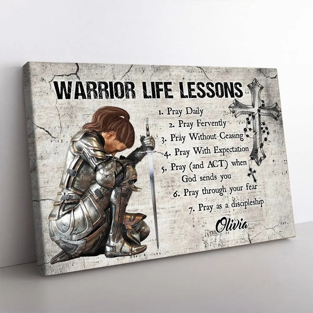 Warrior of God Life Lessons - Personalized Christian Poster / Canvas