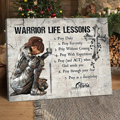 Warrior of God Life Lessons - Personalized Christian Poster / Canvas