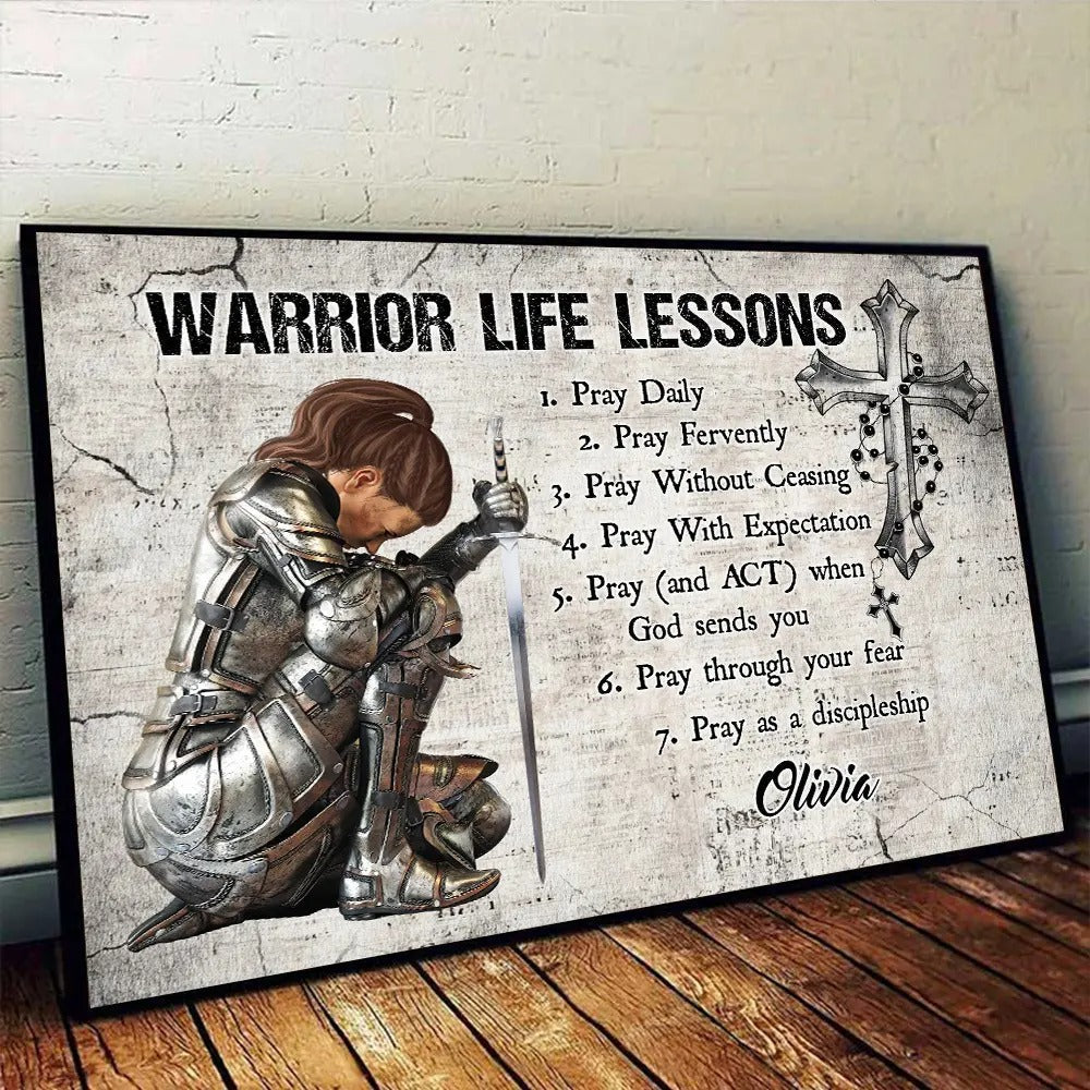 Warrior of God Life Lessons - Personalized Christian Poster / Canvas