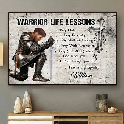 Warrior of God Life Lessons - Personalized Christian Poster / Canvas