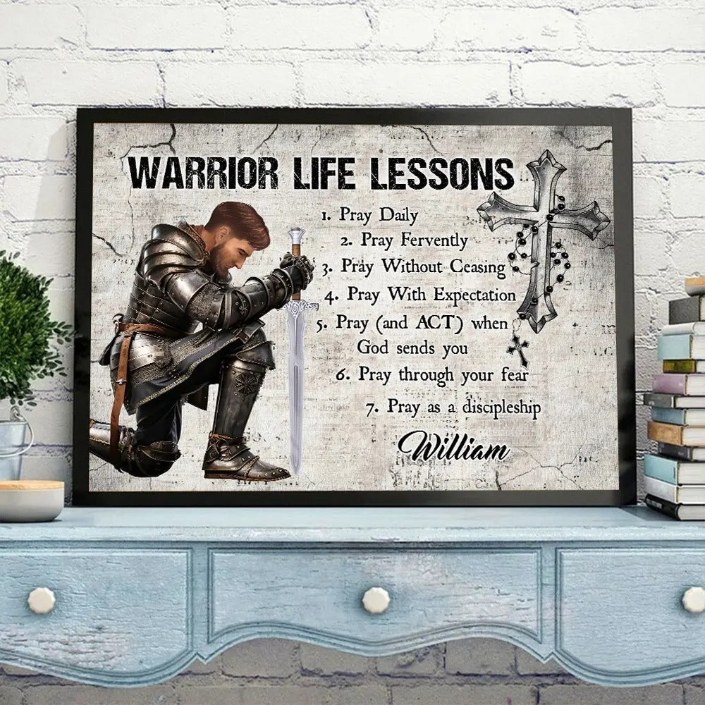 Warrior of God Life Lessons - Personalized Christian Poster / Canvas