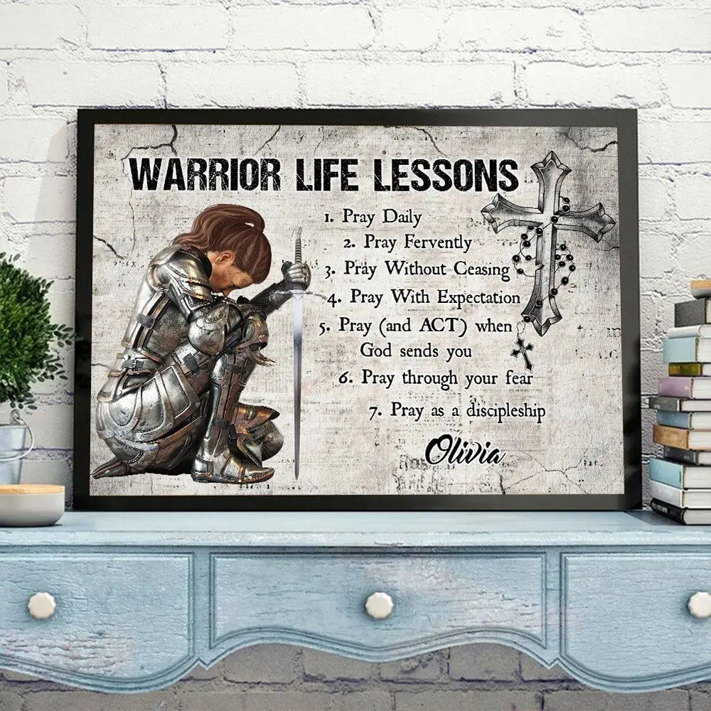 Warrior of God Life Lessons - Personalized Christian Poster / Canvas