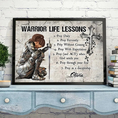 Warrior of God Life Lessons - Personalized Christian Poster / Canvas