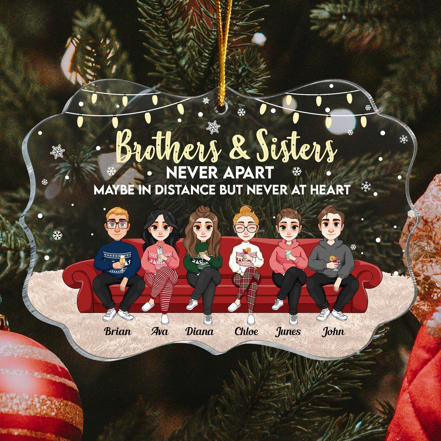 We Are Never Apart - Personalized Acrylic Ornament