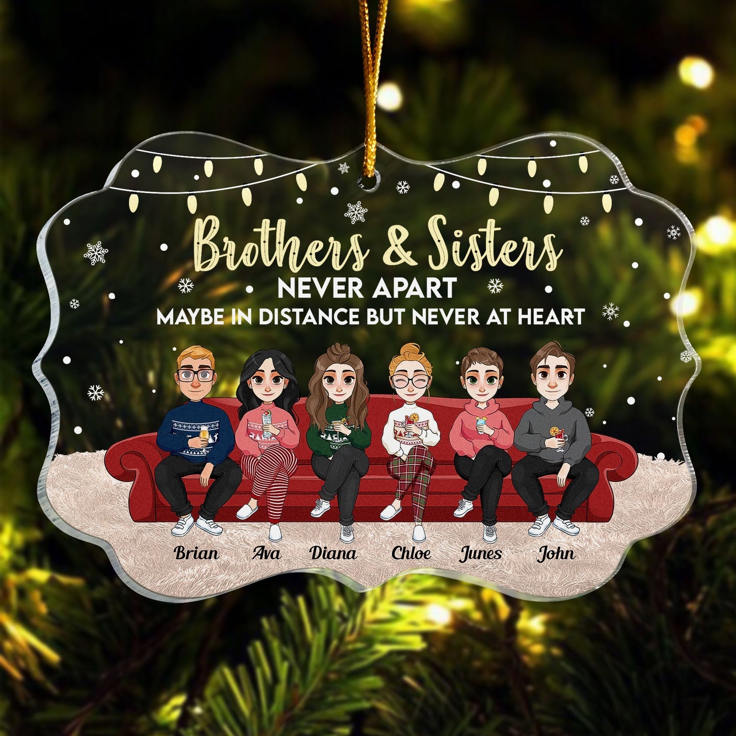 We Are Never Apart - Personalized Acrylic Ornament