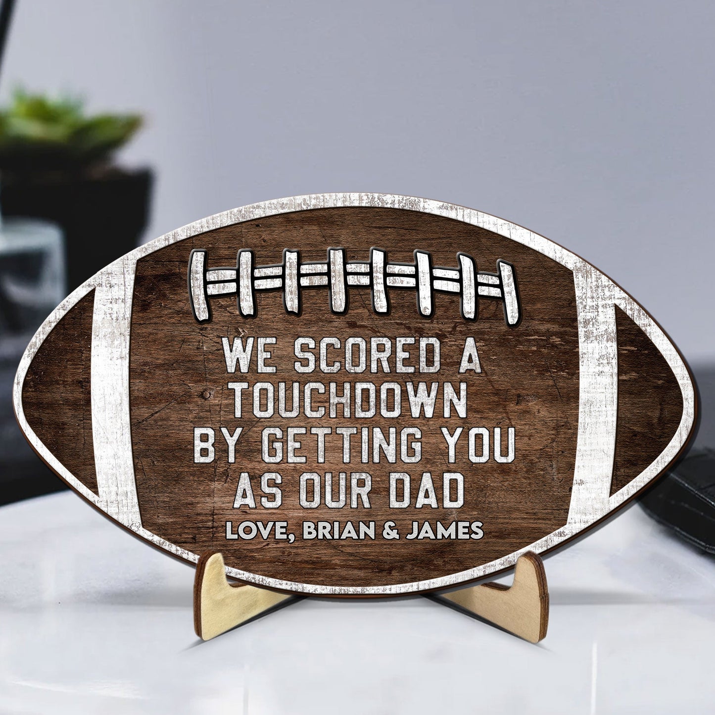 We Scored A Touchdown - Personalized Football Wooden Plaque