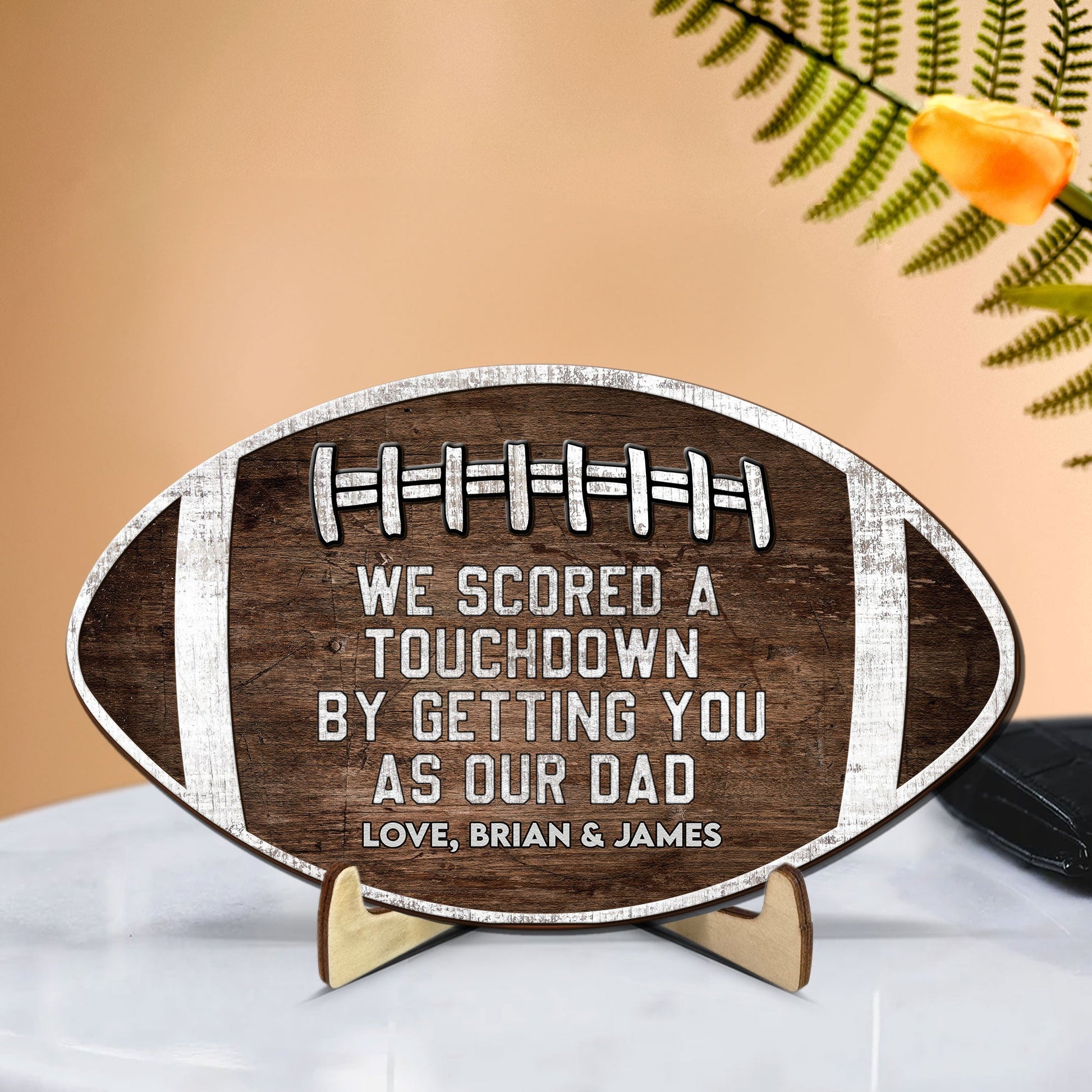 We Scored A Touchdown - Personalized Football Wooden Plaque