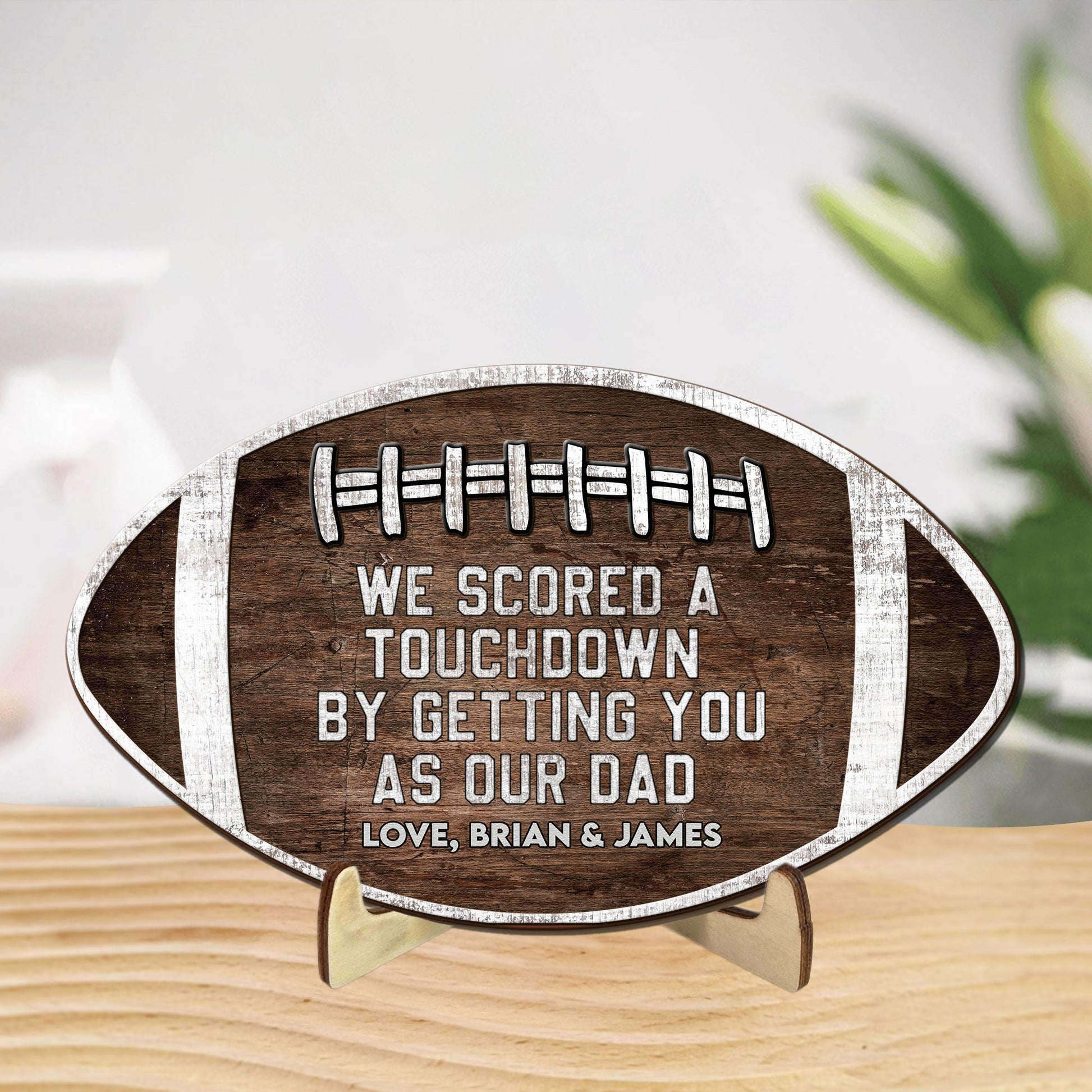 We Scored A Touchdown - Personalized Football Wooden Plaque