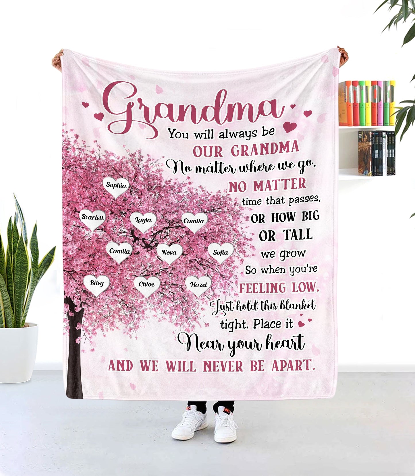 We Will Never Be Apart Grandma - Personalized Custom Blanket