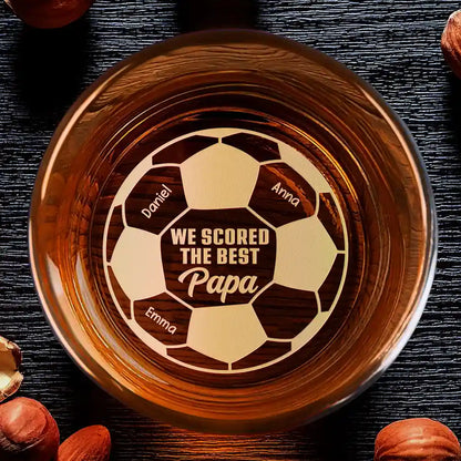 Personalized Soccer Dad Whiskey Glass personalization view for Dad