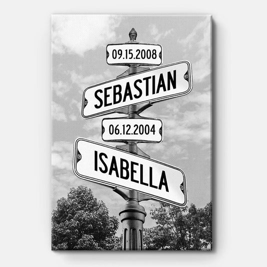 Custom Family Name Street Sign, Personalized Custom Canvas, Gift For Family