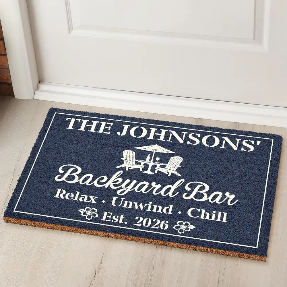 Personalized Poolside Paradise Doormat personalization view for Family