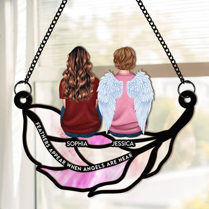 When Angels Are Near - Personalized Window Hanging Suncatcher Ornament