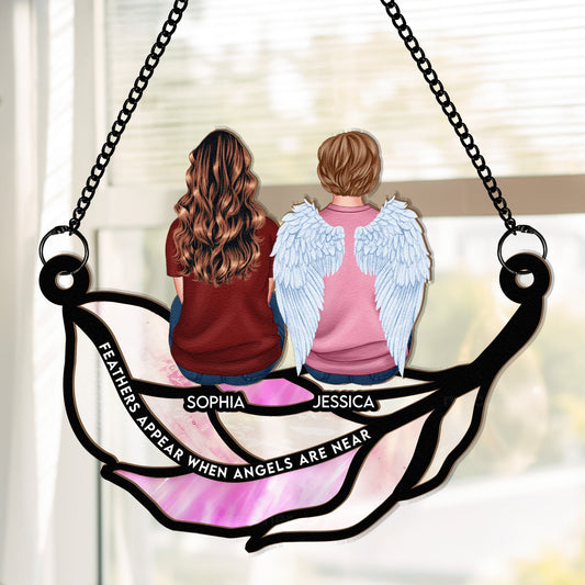 When Angels Are Near - Personalized Window Hanging Suncatcher Ornament