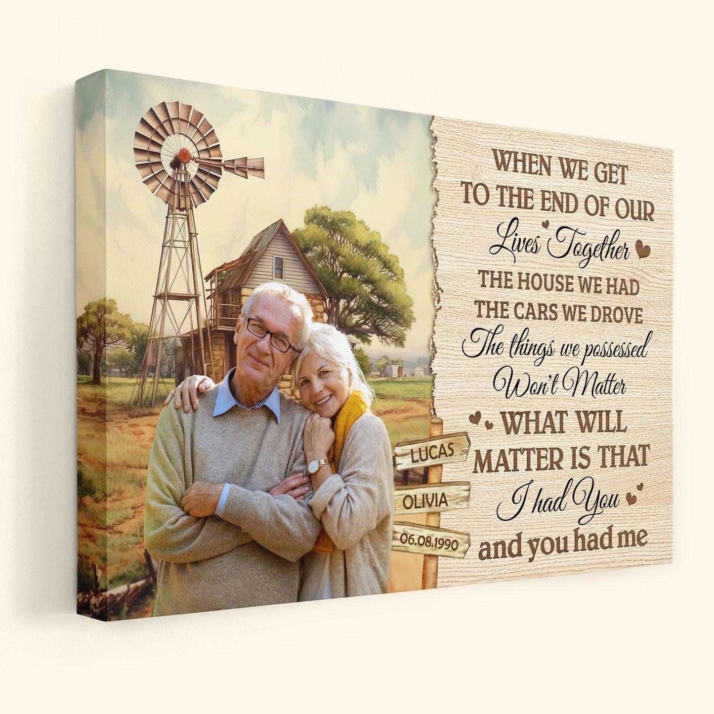 When We Get To The End Of Our Lives - Personalized Photo Wrapped Canvas