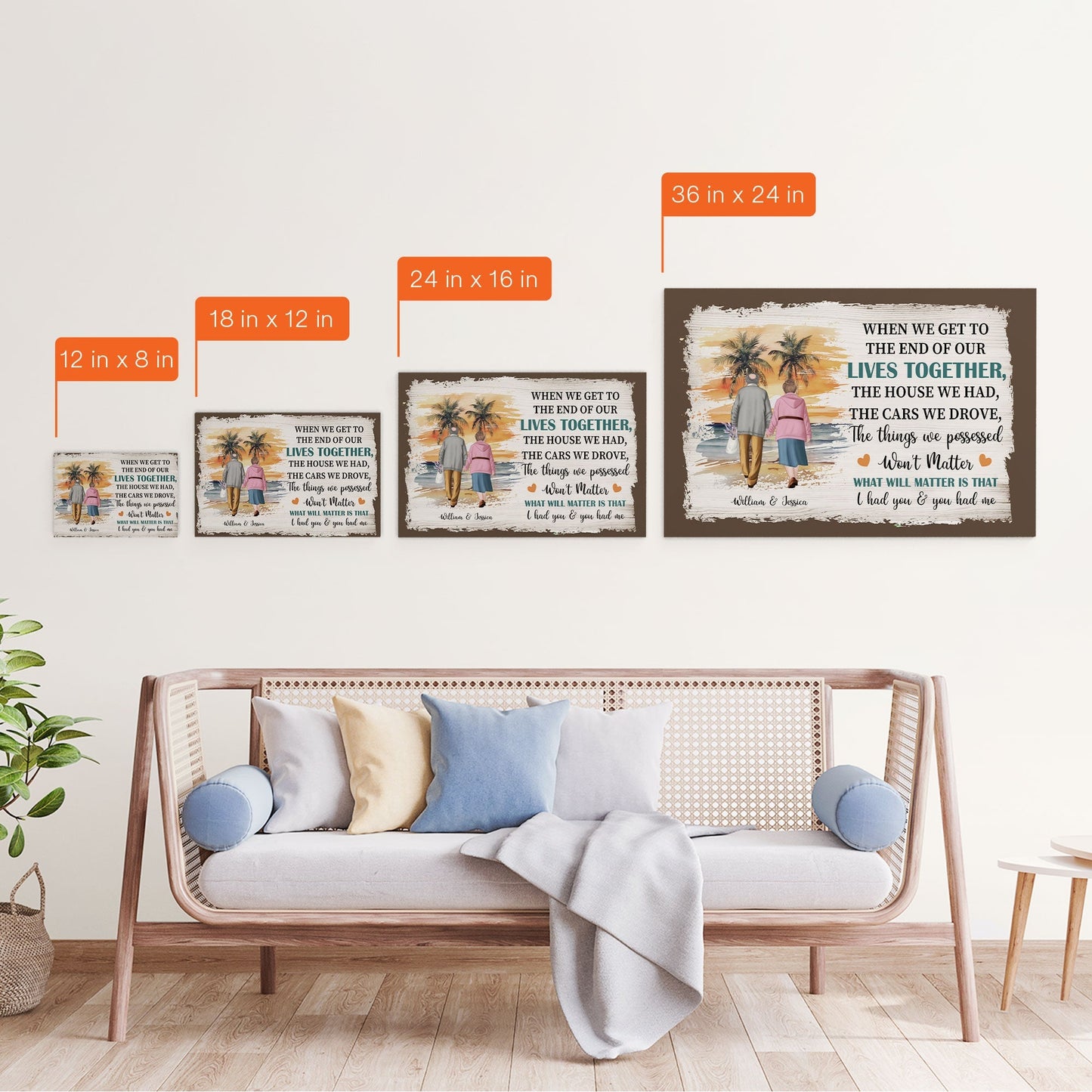 Personalized Couple's Canvas: 'When We Get To The End Of Our Lives Together'