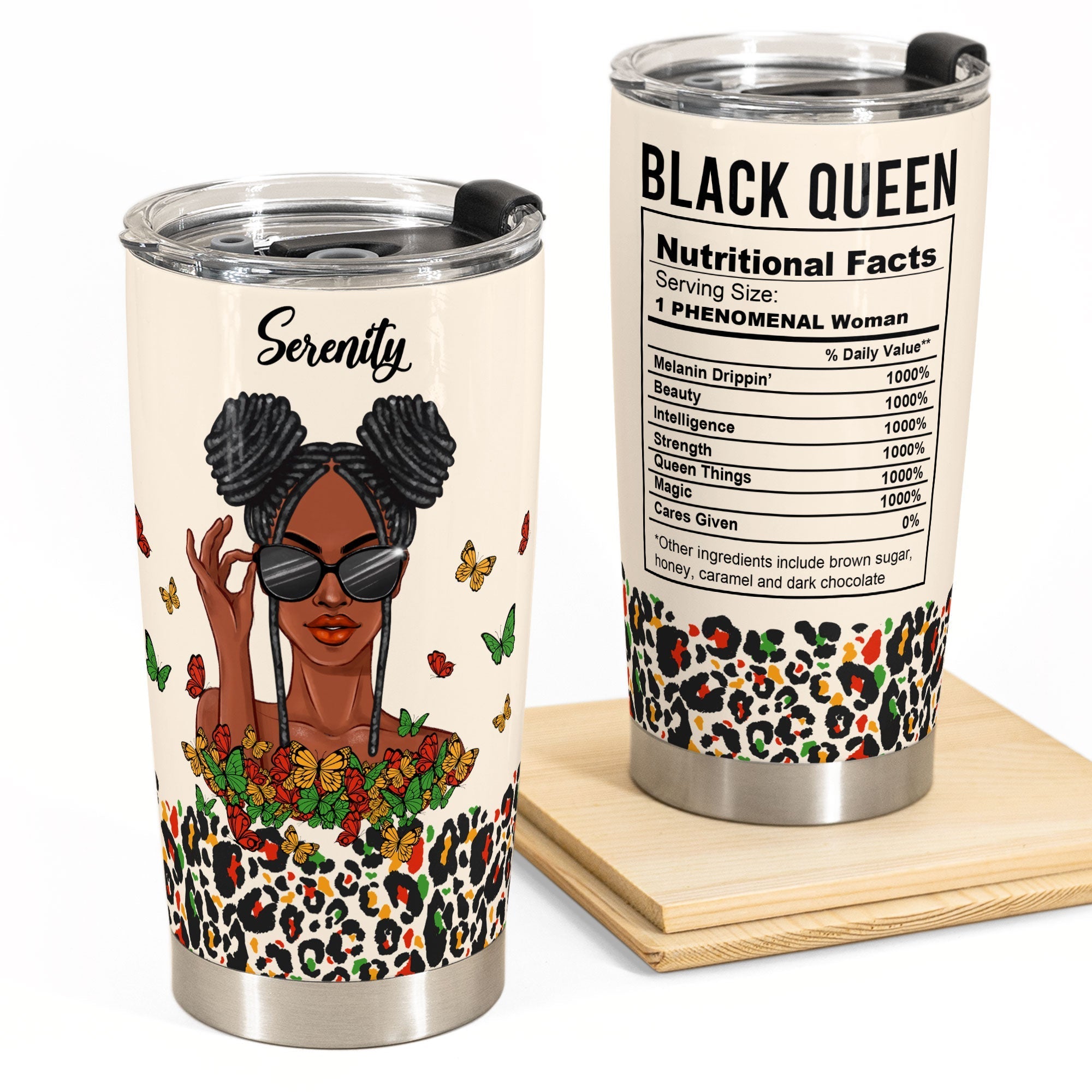 Black Queen Nutrition Facts - Personalized Custom Tumbler Cup