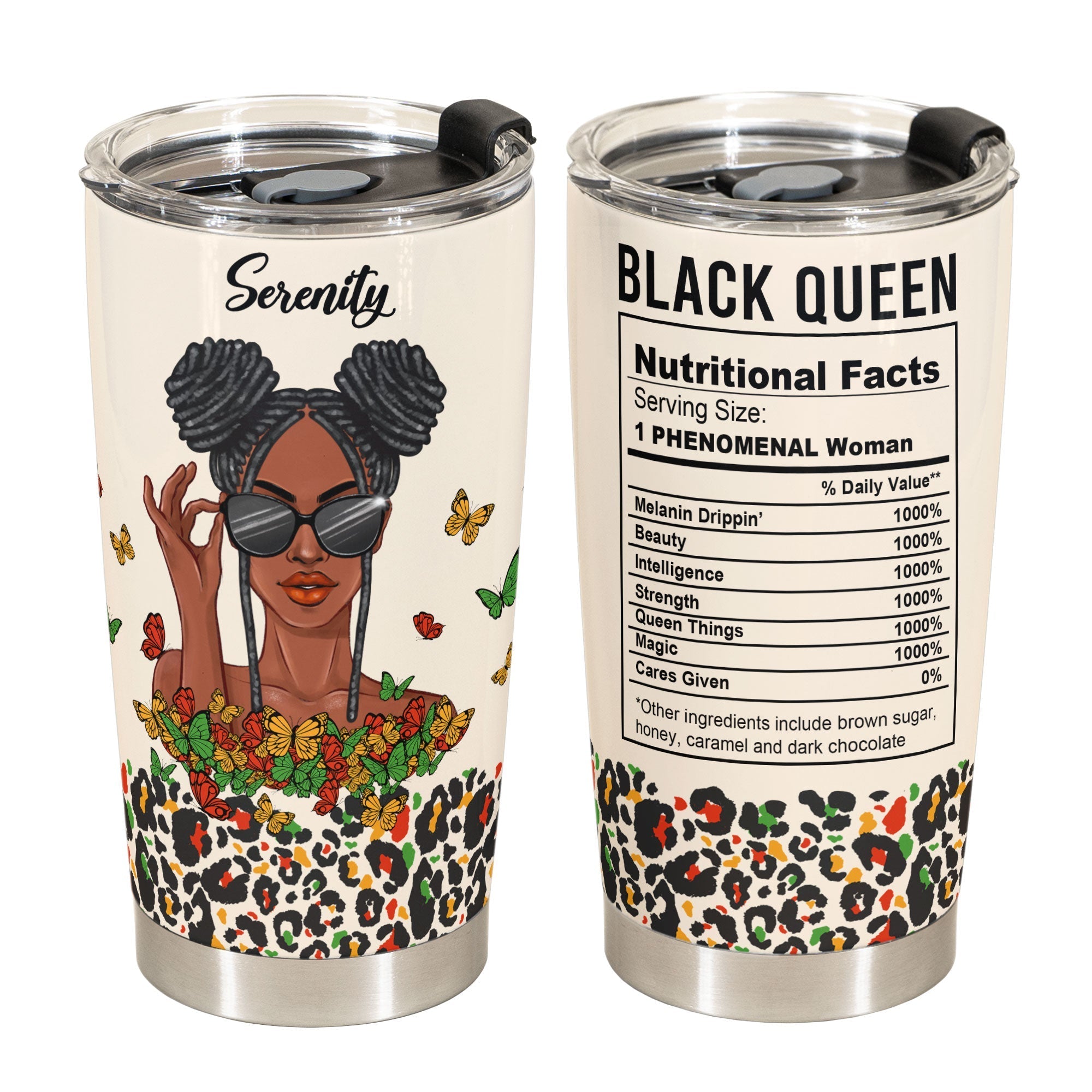 Black Queen Nutrition Facts - Personalized Custom Tumbler Cup
