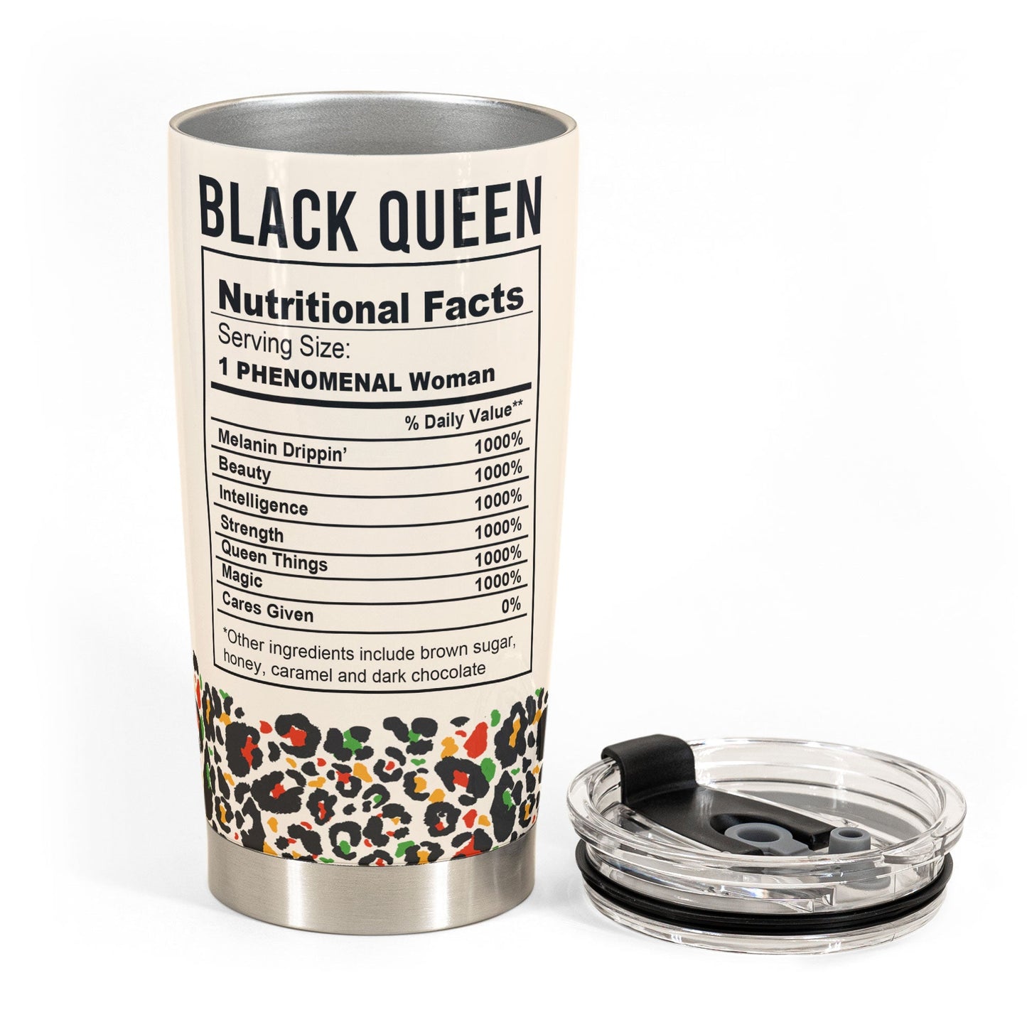 Black Queen Nutrition Facts - Personalized Custom Tumbler Cup