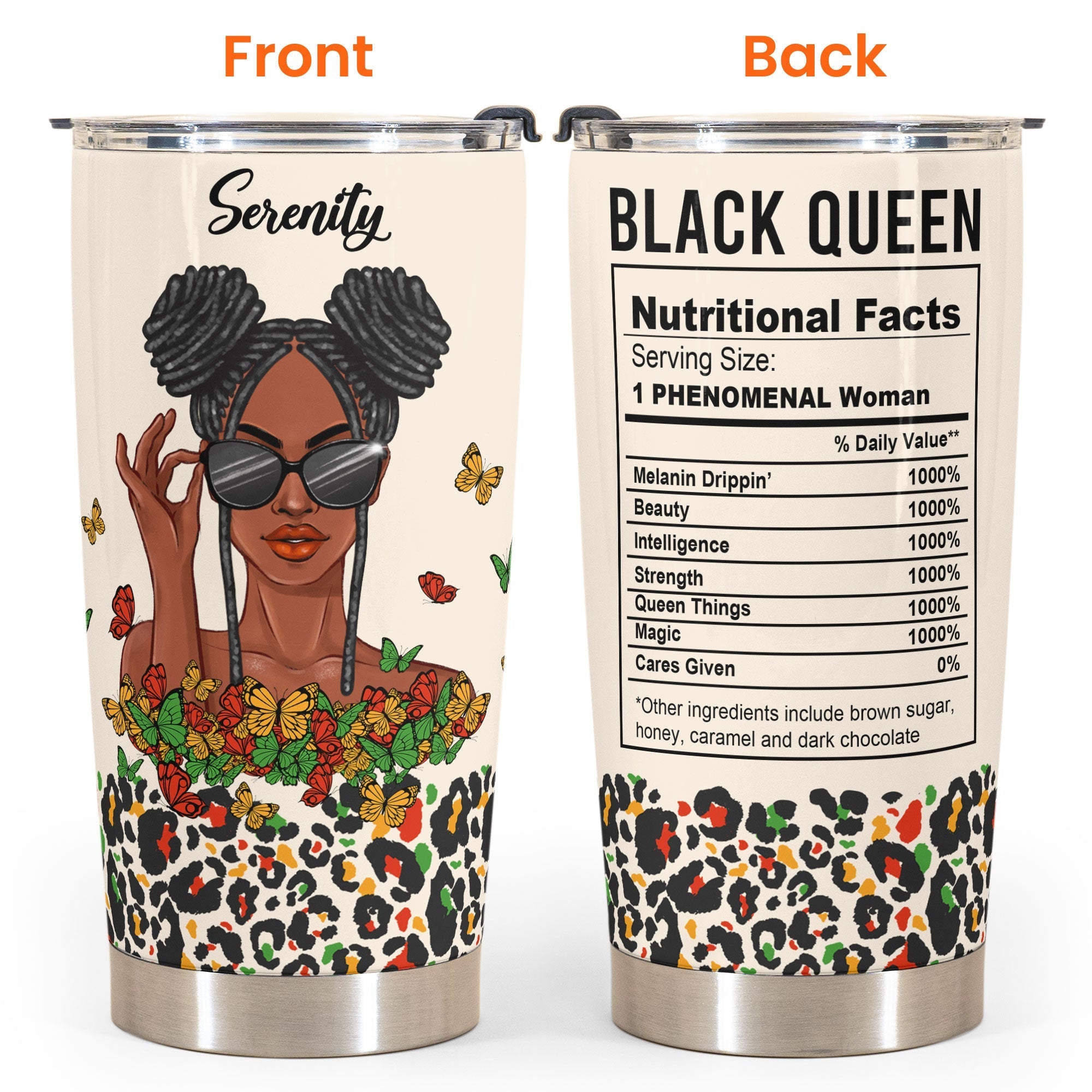 Black Queen Nutrition Facts - Personalized Custom Tumbler Cup