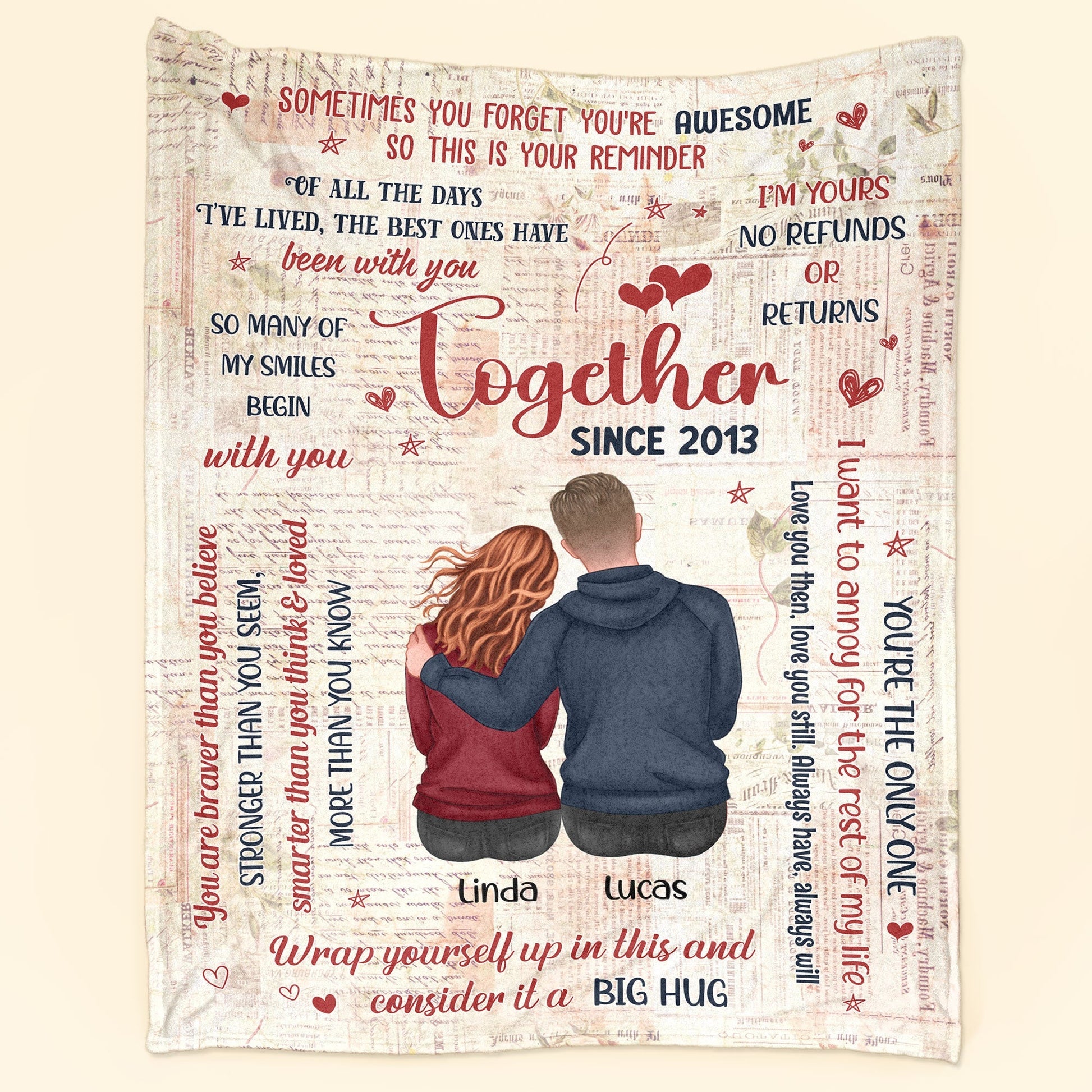 Personalized Love You Then Love You Still Blanket - Custom Gift for Wife