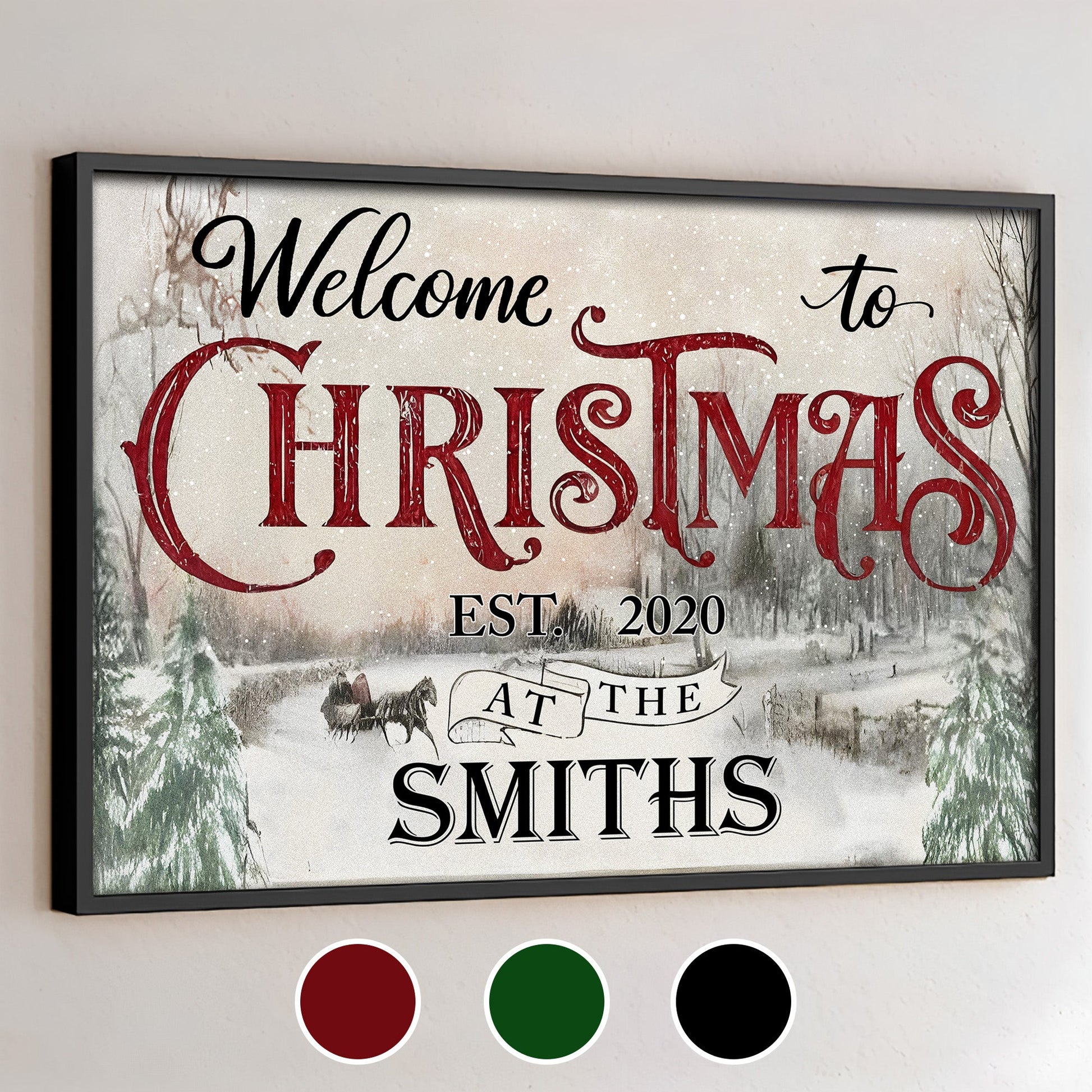 Welcome To Christmas, Winter Landscape And Script